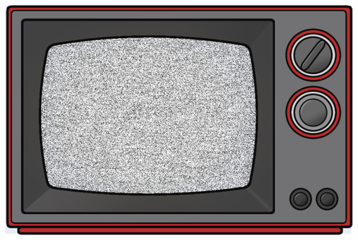 昭和っぽいレトロテレビ　砂嵐 レトロ,昭和,テレビ,ブラウン管,砂嵐,赤,背景透過のイラスト素材