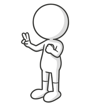 ピースする人 棒人間,ピース,ポーズ,勝利,成功,喜び,達成,満足,笑顔,嬉しいのイラスト素材