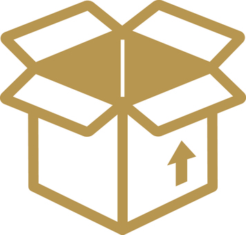 ピクトグラムの茶色の段ボール箱です。 ピクトグラム,段ボール,箱,シンプル,梱包,荷物,配送,引っ越し,紙,収納のイラスト素材