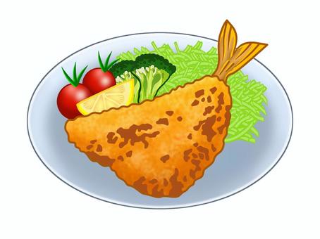 アジフライ アジフライ アジフライ,魚,揚げ物,食事,おかず,食料,食品,料理,調理,キャベツのイラスト素材