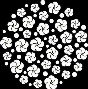 Plum blossom circle illustration milky white, , JPG, PNG and AI