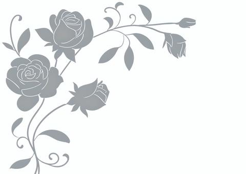 おしゃれなバラのフレーム　手描き 薔薇,灰色,グレー,フレーム,枠組み,飾り枠,シンプル,エレガント,豪華,綺麗のイラスト素材