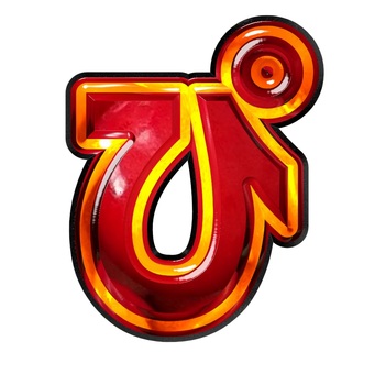 ひらがな文字ぴ 文字,ギラギラ,赤色,ひらがな,ぴのイラスト素材