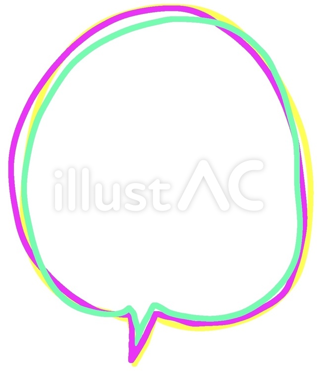 3色のポップな吹き出し　丸 丸,吹き出し,手描きのイラスト素材