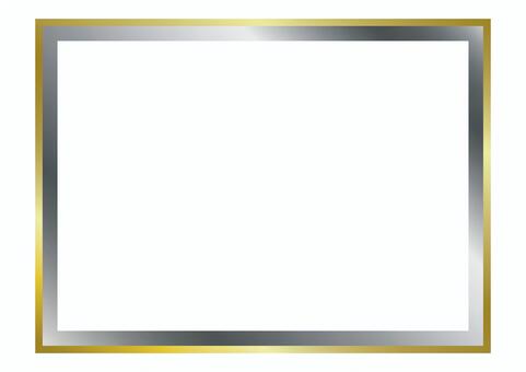 金縁のシンプルな額縁風フレーム② フレーム,額縁,シンプル,飾り枠,四角,金縁,ゴールド,グラデーション,輝く,発光のイラスト素材