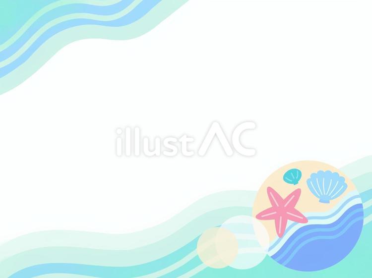浜辺のイラスト(背景白) 浜,砂浜,海のイラスト素材