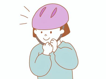 ヘルメットを着ける女の子 ヘルメット,装置,着ける,安全,自転車,子供,女の子,おかっぱ,かわいい,シンプルのイラスト素材