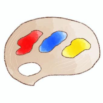 絵具パレット 絵具,パレット,赤,青,黄,水彩,鉛筆のイラスト素材