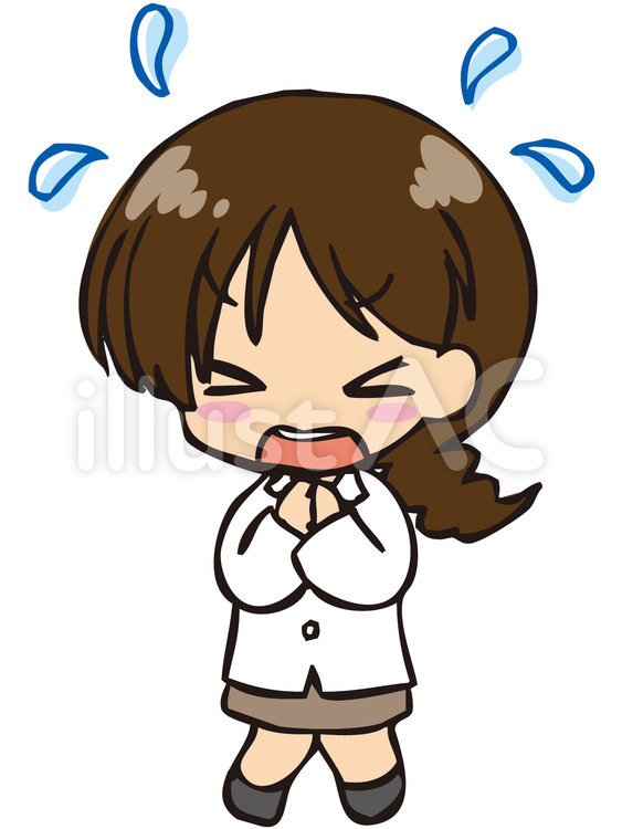 白衣の女性1(懇願) 人物,女性,医療のイラスト素材