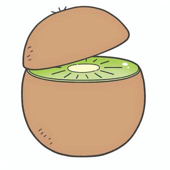 キウイの手描きイラスト1 キウイ,フルーツ,単品,手描き,挿絵,シンプル,果物,食べ物のイラスト素材