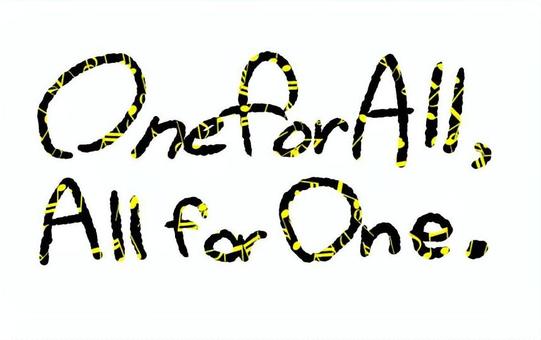 one for all ことわざ,名言,英語,メッセージ,教訓のイラスト素材