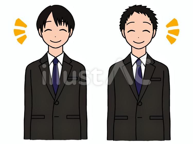 にこっと笑うスーツの男性 スーツ,笑顔,男性のイラスト素材