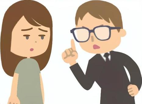 彼氏の語りがうっとうしい彼女 男女,カップル,夫婦,性格,不一致,うるさい,うっとうしい,語り,男性,女性のイラスト素材