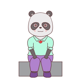 待ち合わせパンダ パンダ,動物,待つ,座る,待ち合わせのイラスト素材