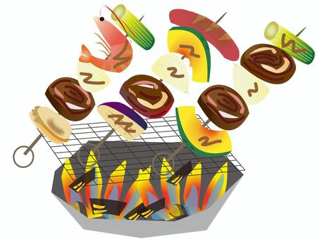 Illustration, barbecue, bbq, camp, 