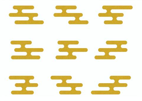 Illustration, japanese style, cloud, gold, 