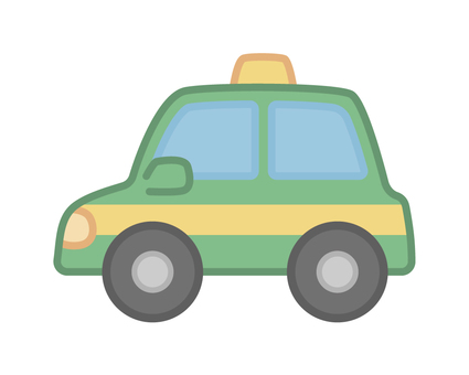 シンプルなタクシーのイラスト 乗り物,交通,車,自動車,移動,仕事,車両,働く車,イラスト,素材のイラスト素材
