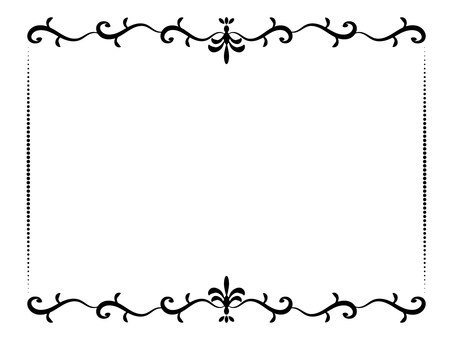 素敵なアンティーク枠1・黒 フレーム,クラシック,エレガントのイラスト素材