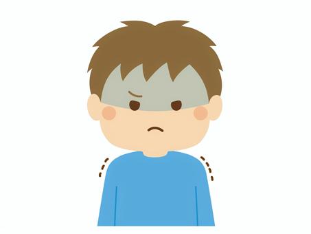 こども_わなわな こども,怒る,わなわな,プルプル,震える,表情,男の子,小学生,園児,幼児のイラスト素材
