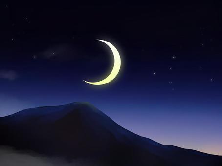 Illustration, month, crescent moon, night, 