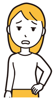 呆れている若い女性 あきれる,女性,女の子,人,ロングヘア,若い,困る,だるい,疲れた,不満のイラスト素材