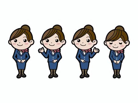 コンシェルジュ（女性） コンシェルジュ,女性,スカーフ,スーツ,制服,挨拶,笑顔,受付,ご案内,接客のイラスト素材