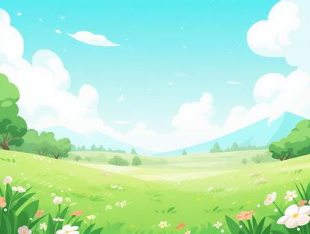 Illustration, grassland, wide, natural, 