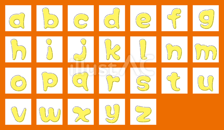 筆丸文字/破線影/アルファベット・小文字 文字,筆文字,アルファベットのイラスト素材