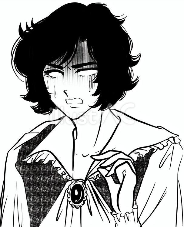 裏切りショックを受ける昭和少女漫画風王子 少女漫画,漫画,男性のイラスト素材