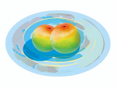 梅 梅の実,梅,青梅,果物,果実,果樹,実,青果,農産物,農作物のイラスト素材