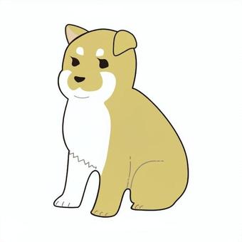 おすわりをしてる子犬のイラスト 動物,子犬,イヌ,お座り,可愛い,柴犬のイラスト素材