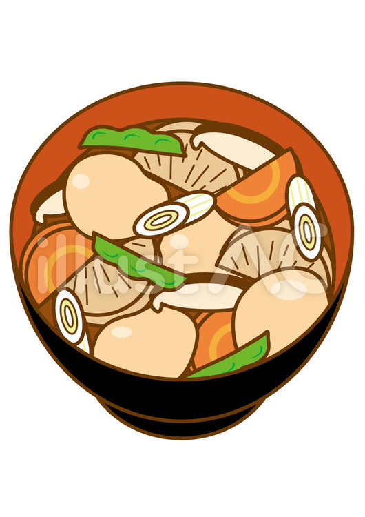 すいとん-4c すいとん,にんじん,大根のイラスト素材