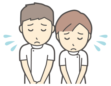  理学療法士の男女-001-バスト おじぎ,理学療法士,男女,医療,病院,クリニック,整体師,柔道整復師,鍼灸師,人物のイラスト素材