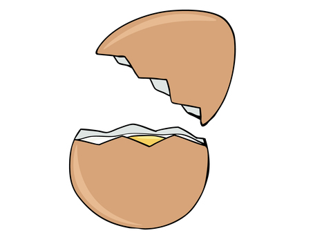 赤たまご 卵,白身,黄身,殻,主線あり,食べ物,イラスト素材,広告,チラシ,cmのイラスト素材