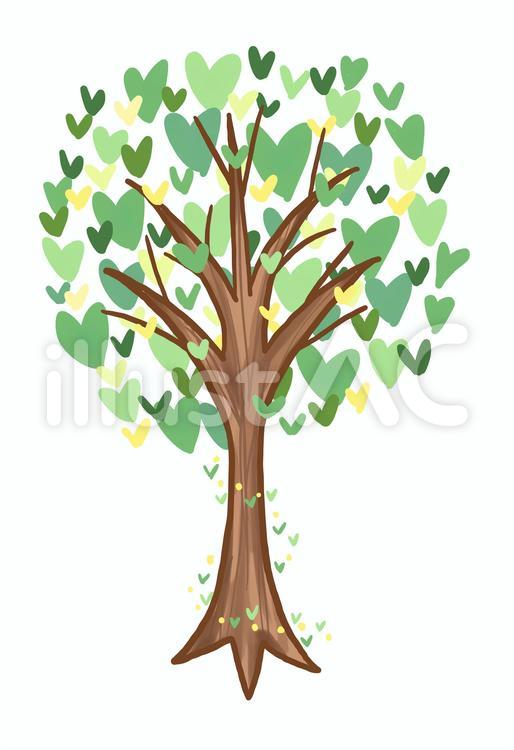 ハートの木 植物,木,緑化のイラスト素材