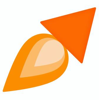 小型・矢印・炎 矢印,斜め上,ビジネス,上昇,アイコン,かわいい,ロケット,アップ,飛行,発射のイラスト素材