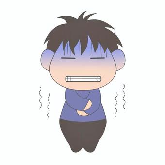 寒がる男性01 寒い,凍える,悪寒,男性,震えるのイラスト素材