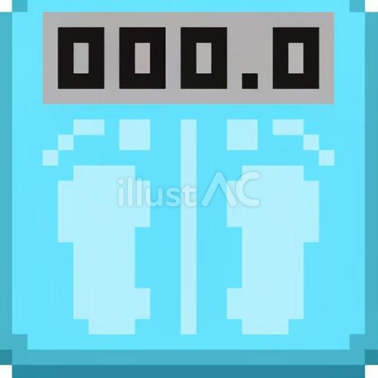 ドット絵の青の体重計です。 ドット絵,デジタル,体重計のイラスト素材