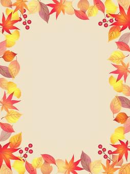 秋、紅葉のフレーム、背景25 秋,紅葉,葉,葉っぱ,背景,フレーム,水彩,手描き,茶色,もみじのイラスト素材