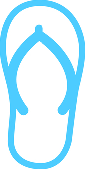 ピクトグラムの青のビーチサンダルです。 ピクトグラム,ビーチサンダル,シンプル,夏,海,足元,サンダル,裸足,履物,青のイラスト素材