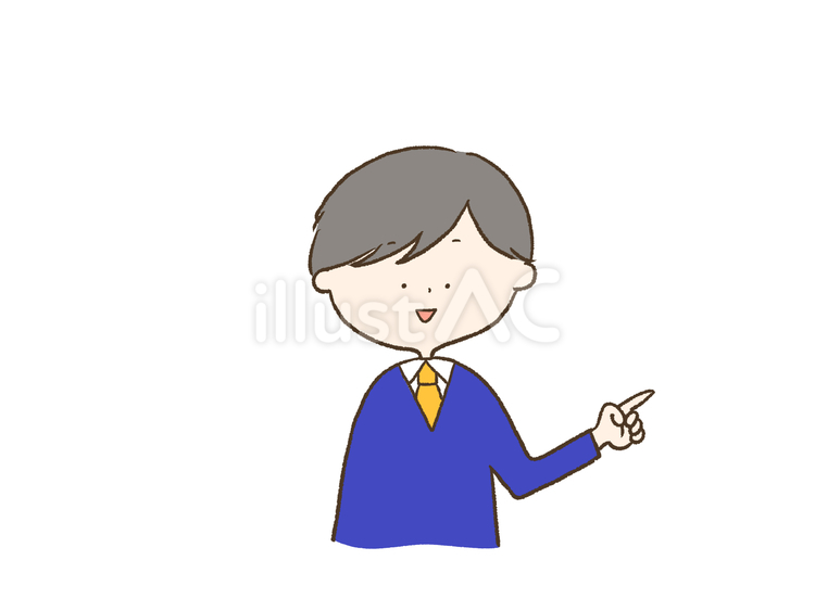 左を指差す男の人 男性,左,左手のイラスト素材