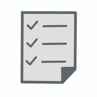チェックリスト　書類　グレー 書類,チェックリスト,グレー,todoリスト,進捗管理,アンケート,メモ,シンプル,アイコン,ビジネスのイラスト素材
