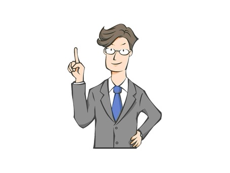 ビジネスで講義をしているビジネスマン ビジネスマン,男性,大事,ポイント,サラリーマン,スーツ,ネクタイ,プレゼンテーション,ミーティング,ビジネスのイラスト素材