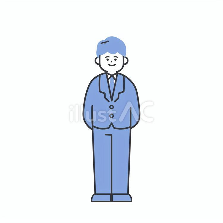 男子学生　ブレザー制服　全身 中学生,高校生,制服のイラスト素材