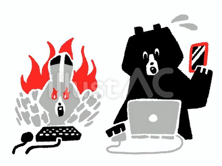 クマとウサギ6 クマ,ウサギ,くまのイラスト素材