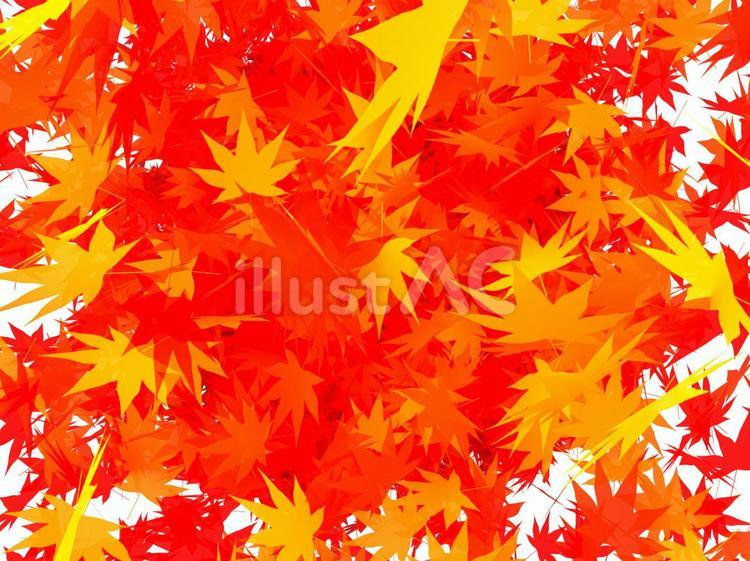赤と黄のもみじが舞う背景 もみじ,紅葉,葉のイラスト素材