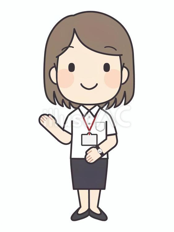 案内する女性社員（半袖） 女性,会社員,事務員のイラスト素材
