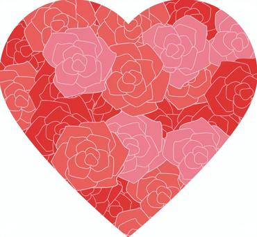 ハートの薔薇 ハート,薔薇,花,植物,図形,アイコン,バレンタイン,カードのイラスト素材