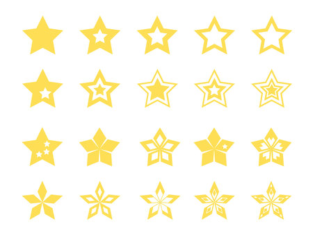 Simple star illustration set, star, simple, silhouette, JPG, PNG and AI