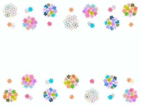 カラフル花束モチーフ２ 花,小花,花束,ブーケ,春,フレーム,背景,透過,モチーフ,イラストのイラスト素材